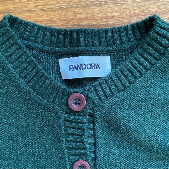 Vintage Pandora Green Cardigan Sweater Size Small - Picture 2 of 3